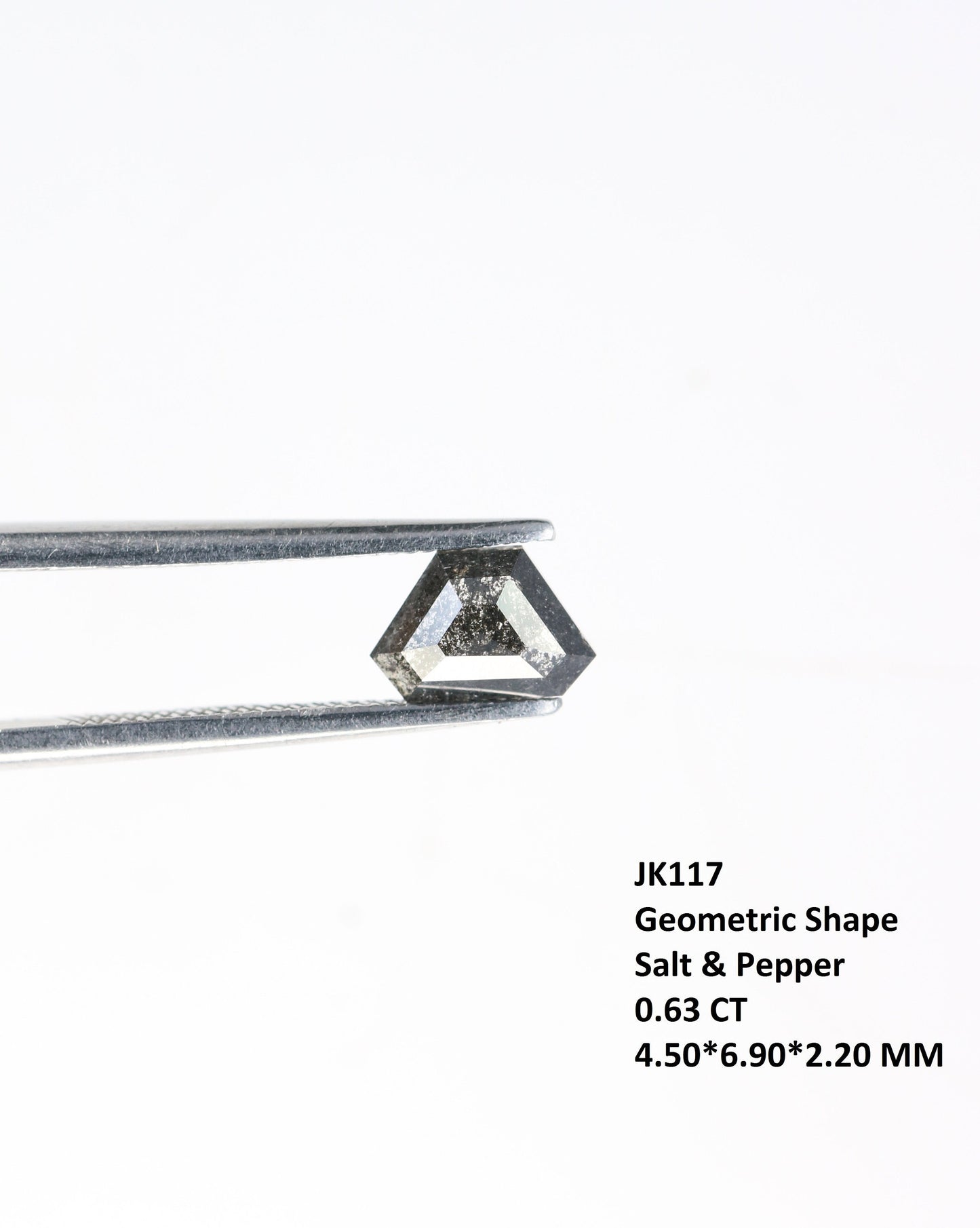 0.63 CT Salt and Pepper Natural Loose Diamond, Geometric Cut For handmade necklace pendant, diamond bracelet Wedding & Engagement Gold Ring