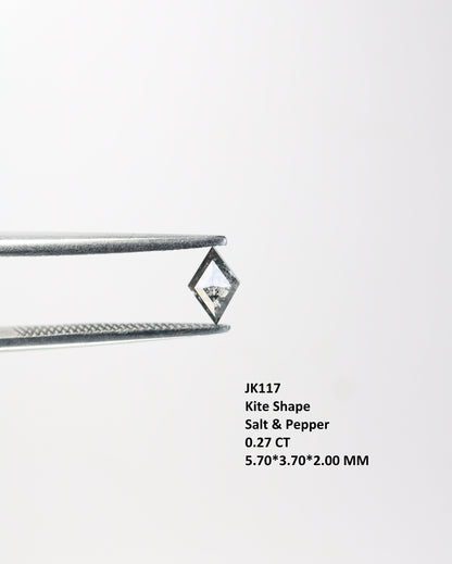 0.27 CT Kite shape Natural Loose Diamond  -Kite Shape Salt and Pepper Diamond - For Salt Pepper Diamond Ring - Sale Offer- Unique Gift