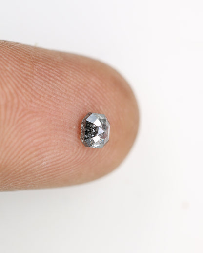 0.38 CT Salt & Pepper Emerald Shape Diamond - Natural Loose Emerald Cut - Labor Day Sale