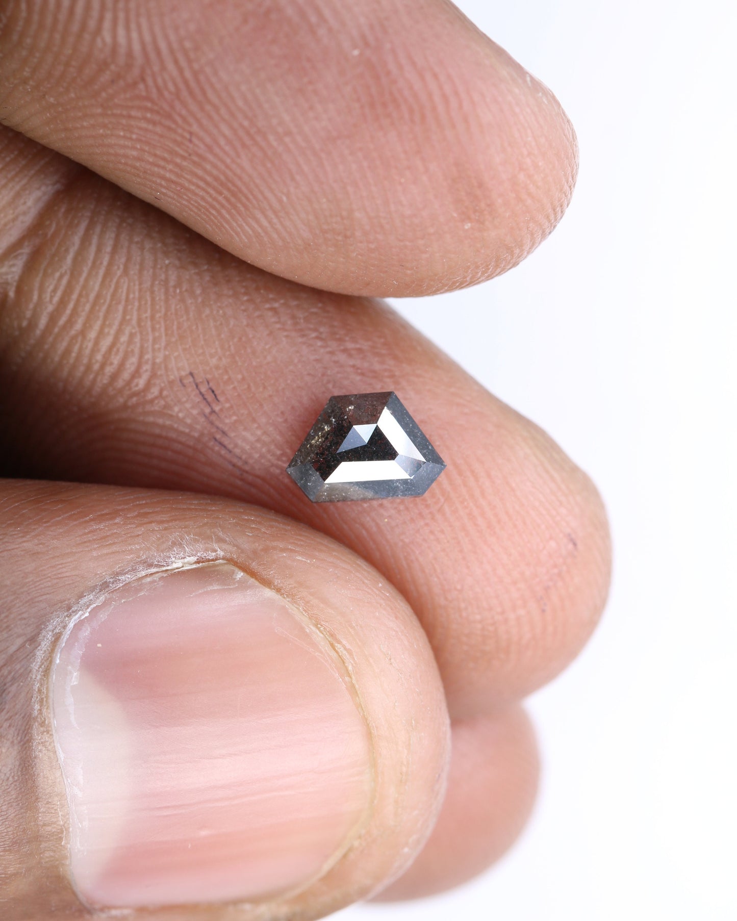 0.63 CT Salt and Pepper Natural Loose Diamond, Geometric Cut For handmade necklace pendant, diamond bracelet Wedding & Engagement Gold Ring