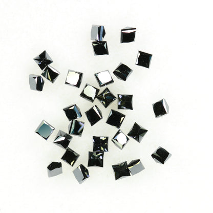 1.15 TCW Black Princess Cut Diamonds For Wedding/Engagement JewelryFor Gold Ring Diamonds