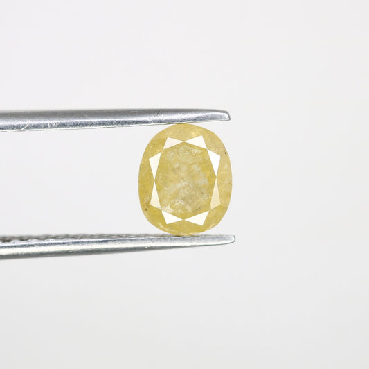 1.28 CT Yellow Galaxy Oval Rustic Diamond - Loose Gemstone for Gold Rings & Stunning Unique Jewelry Designs