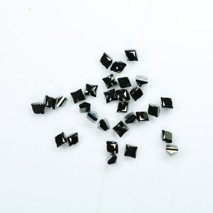 1.15 TCW Black Princess Cut Diamonds For Wedding/Engagement JewelryFor Gold Ring Diamonds