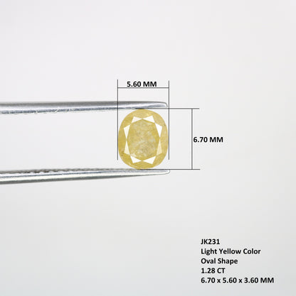 1.28 CT Yellow Galaxy Oval Rustic Diamond - Loose Gemstone for Gold Rings & Stunning Unique Jewelry Designs