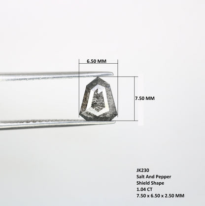 1 CT Salt and Pepper Natural Loose Diamond, Shield Cut for Handmade Necklace Pendant, Diamond Bracelet Engagement Gold Ring For Women