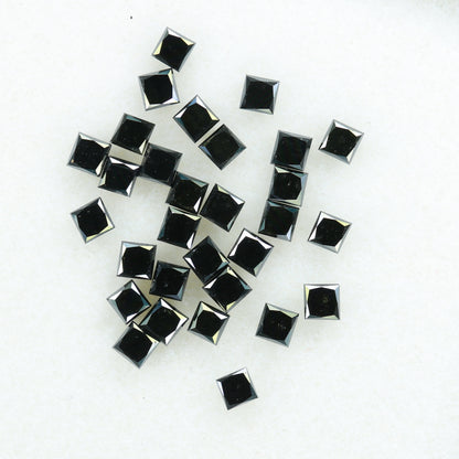1.15 TCW Black Princess Cut Diamonds For Wedding/Engagement JewelryFor Gold Ring Diamonds