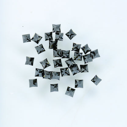 1.15 TCW Black Princess Cut Diamonds For Wedding/Engagement JewelryFor Gold Ring Diamonds