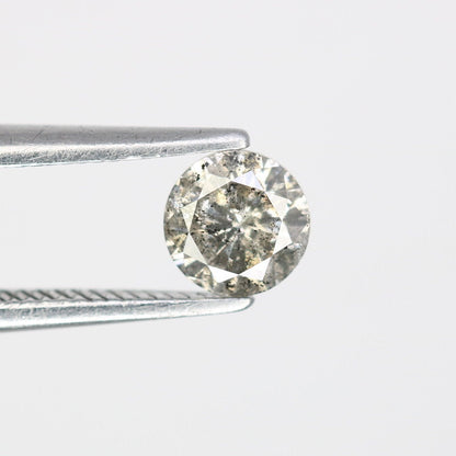 0.43 Carat Salt and Pepper Round Brilliant Diamond for Engagement Rings | Perfect Anniversary, Engagement, Birthday, or Wedding Gift