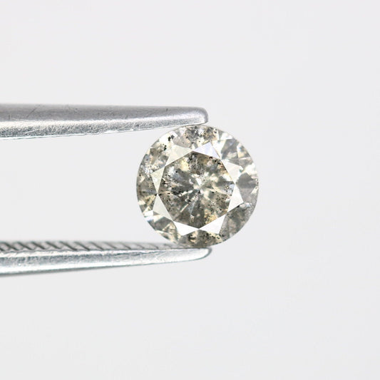 0.43 Carat Salt and Pepper Round Brilliant Diamond for Engagement Rings | Perfect Anniversary, Engagement, Birthday, or Wedding Gift