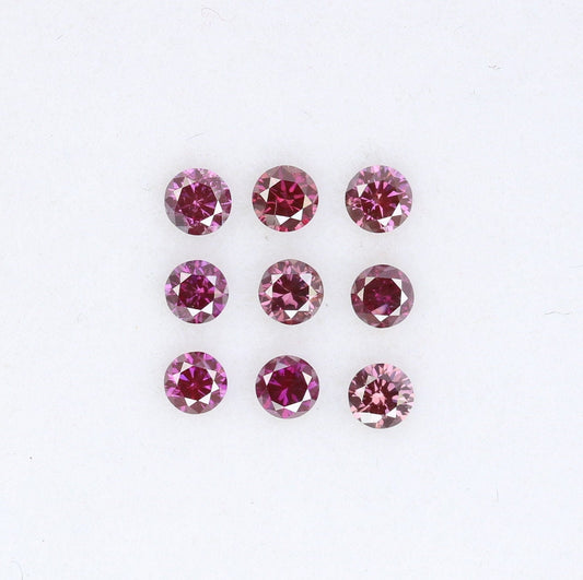 0.39 Carat Dark Pink Round Brilliant Cut Treated Diamond for Engagement Bands | Ideal for Wedding Necklaces, Bracelets, and Matching Bands