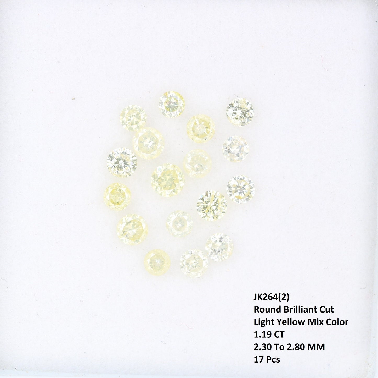 1.19 Carat Loose Light Yellow Mix Round Brilliant Cut Natural Diamond for Engagement Rings | Ideal for Custom Gold Jewelry Designs