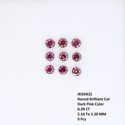 0.39 Carat Dark Pink Round Brilliant Cut Treated Diamond for Engagement Bands | Ideal for Wedding Necklaces, Bracelets, and Matching Bands