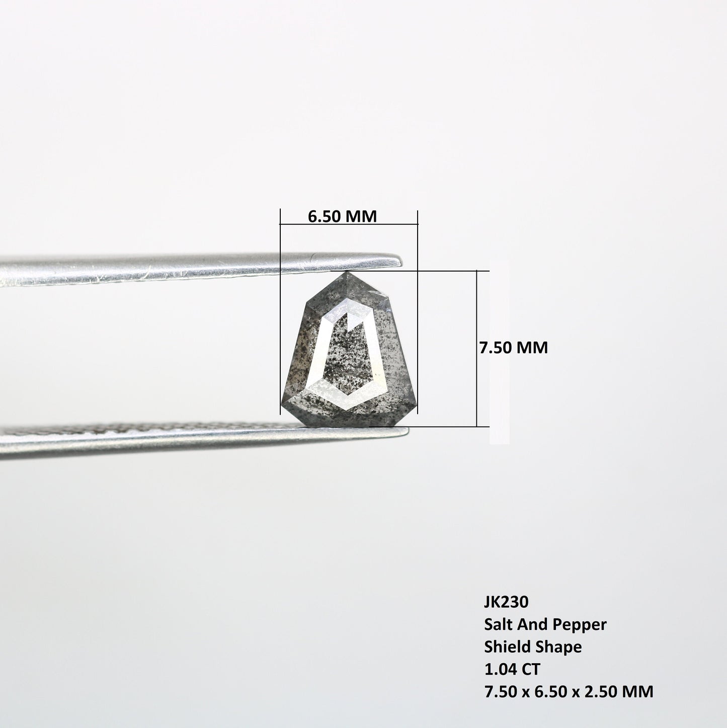 1 CT Salt and Pepper Natural Loose Diamond, Shield Cut for Handmade Necklace Pendant, Diamond Bracelet Engagement Gold Ring For Women