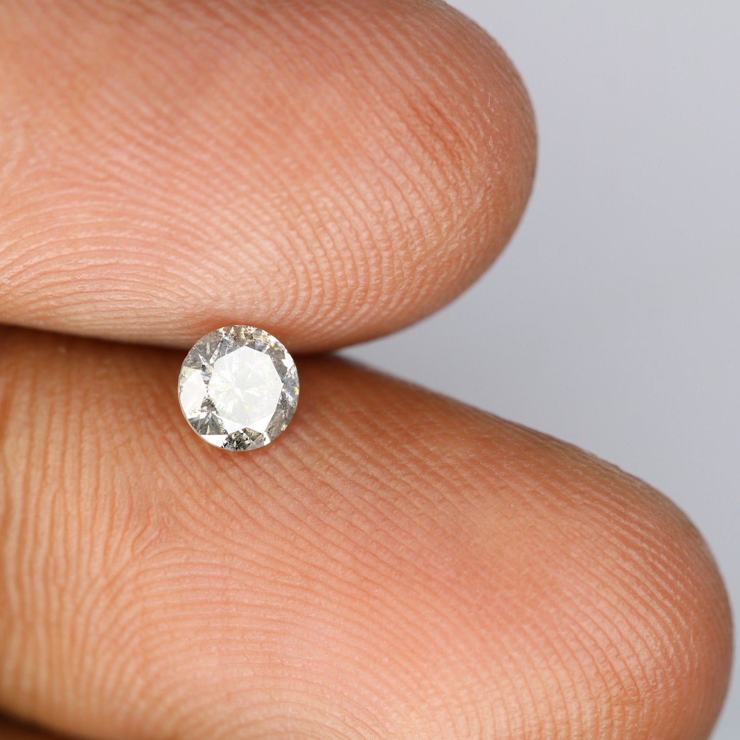 0.43 Carat Salt and Pepper Round Brilliant Diamond for Engagement Rings | Perfect Anniversary, Engagement, Birthday, or Wedding Gift