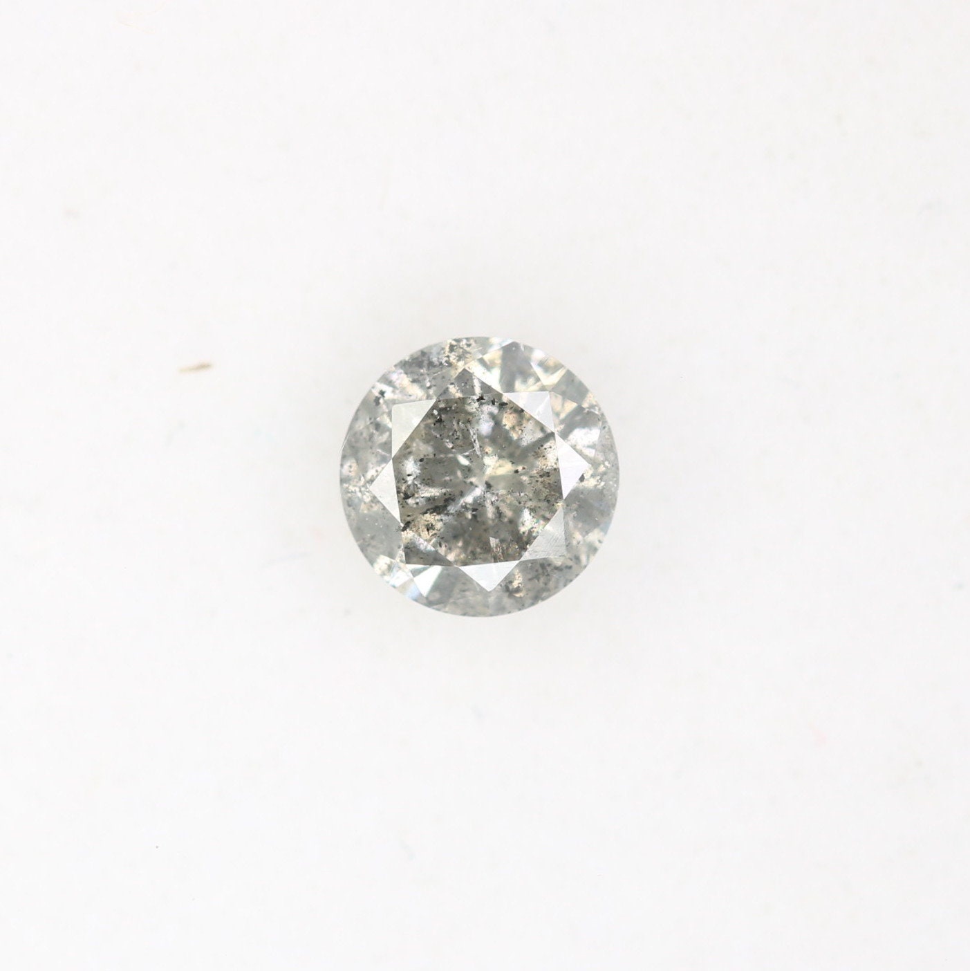 0.43 Carat Salt and Pepper Round Brilliant Diamond for Engagement Rings | Perfect Anniversary, Engagement, Birthday, or Wedding Gift