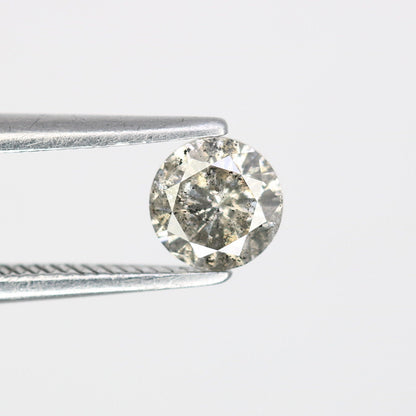 0.43 Carat Salt and Pepper Round Brilliant Diamond for Engagement Rings | Perfect Anniversary, Engagement, Birthday, or Wedding Gift