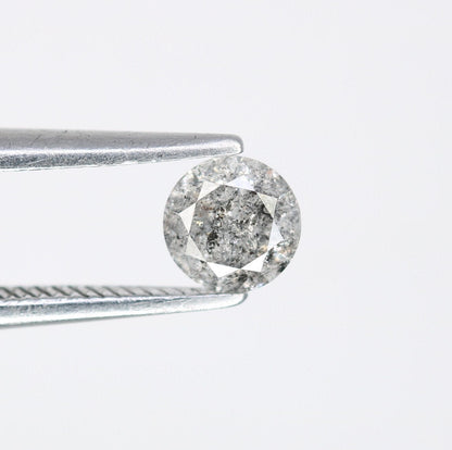 0.37 Carat 4.50 mm Round Brilliant Cut Salt and Pepper Loose Diamond for Engagement Rings | Ideal for Custom Gold Jewelry Designs