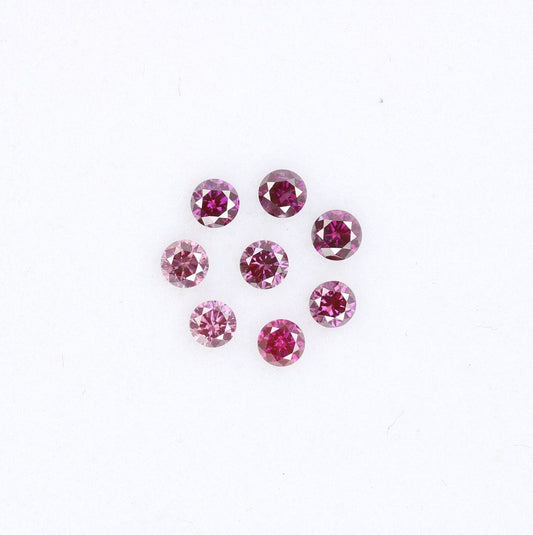 0.35 Carat Treated Dark Pink Round Brilliant Cut Diamond for Engagement Rings | Perfect for Custom Gold Jewelry Designs