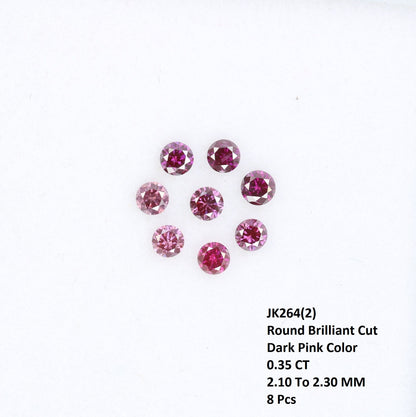 0.35 Carat Treated Dark Pink Round Brilliant Cut Diamond for Engagement Rings | Perfect for Custom Gold Jewelry Designs