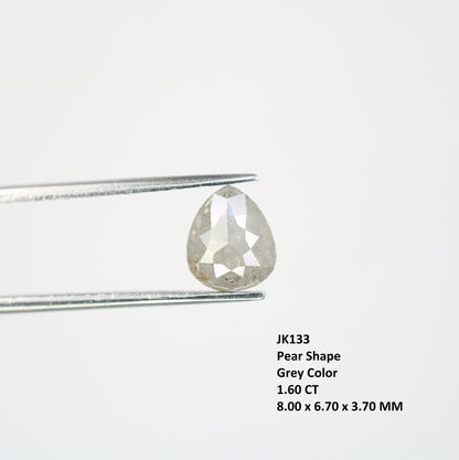 Grey Rose Cut Pear Salt and Pepper DiamondFor Gold Ring Diamonds