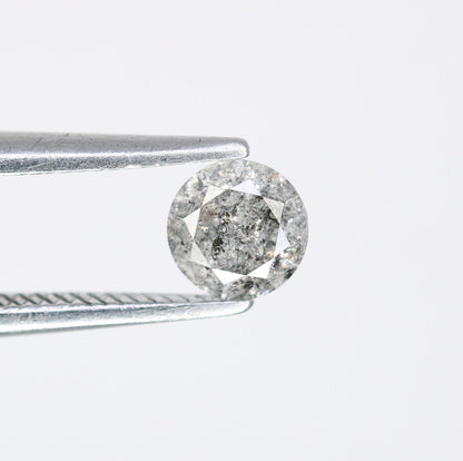 0.37 Carat 4.50 mm Round Brilliant Cut Salt and Pepper Loose Diamond for Engagement Rings | Ideal for Custom Gold Jewelry Designs