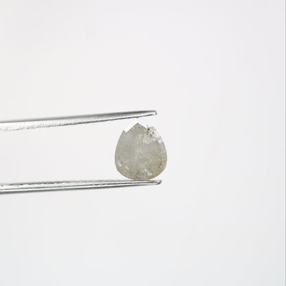 Grey Rose Cut Pear Salt and Pepper DiamondFor Gold Ring Diamonds