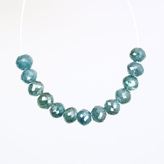 3.25 CT Blue Diamond Beads | Premium Faceted Loose Gems for Artisan Jewelry | Ideal for Vintage Crystal Necklaces & Creative DIY Projects