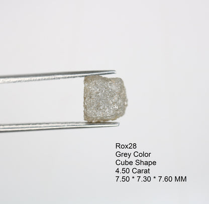 4.50 CT Natural Rough White Cueb Diamond | Uncut Cube Diamond Ring | Cueb Raw Diamond For Jewelry | Unique Gift | Antique Raw Diamond Gift