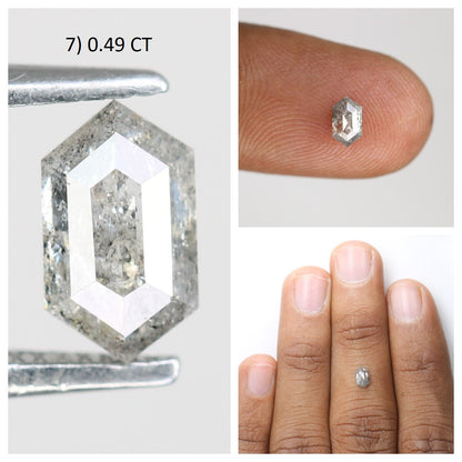 Hexagon Cut Loose Salt and Pepper Diamond | Natural Grey and Black Diamonds for Engagement and Wedding Rings | Unique Gift Gemstones
