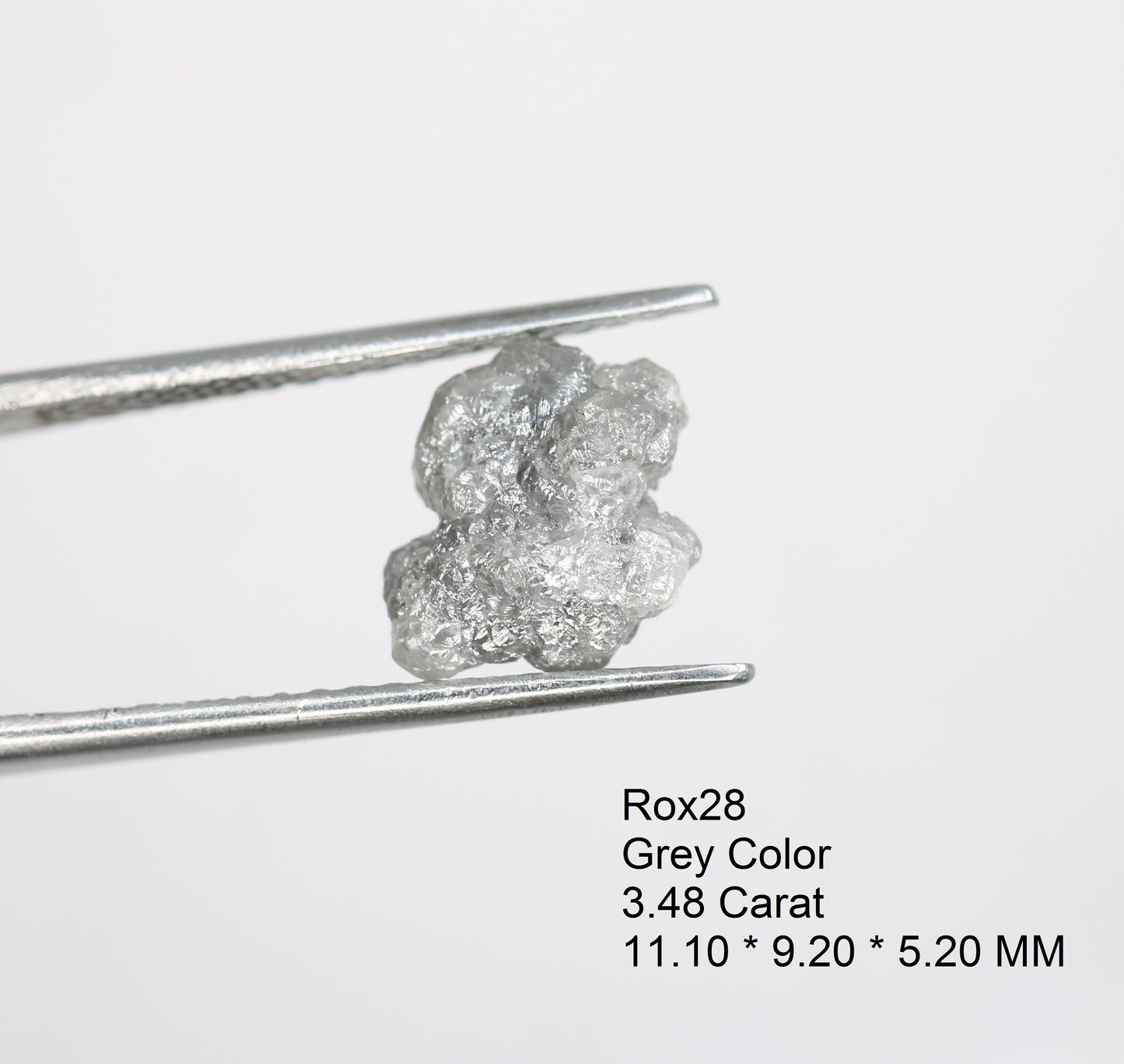 3.48 CT Natural Rough Gray Uncut Diamond | For Uncut Rough Diamond Ring | Raw Diamond For Jewelry | Unique Gift | Antique Raw Diamond Gift