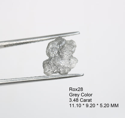 3.48 CT Natural Rough Gray Uncut Diamond | For Uncut Rough Diamond Ring | Raw Diamond For Jewelry | Unique Gift | Antique Raw Diamond Gift