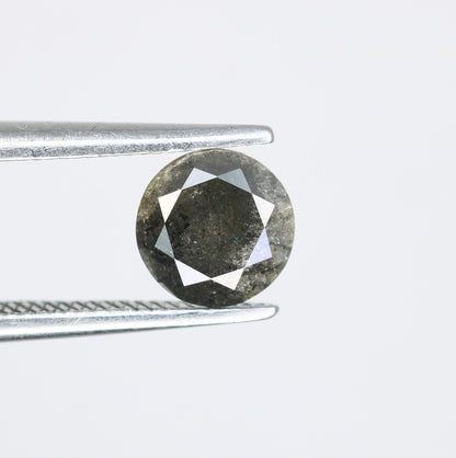 0.92 Carat Loose Round Brilliant Cut Salt and Pepper Galaxy Diamond Ring | Ideal for Custom Gold Engagement Rings or Unique Jewelry Designs