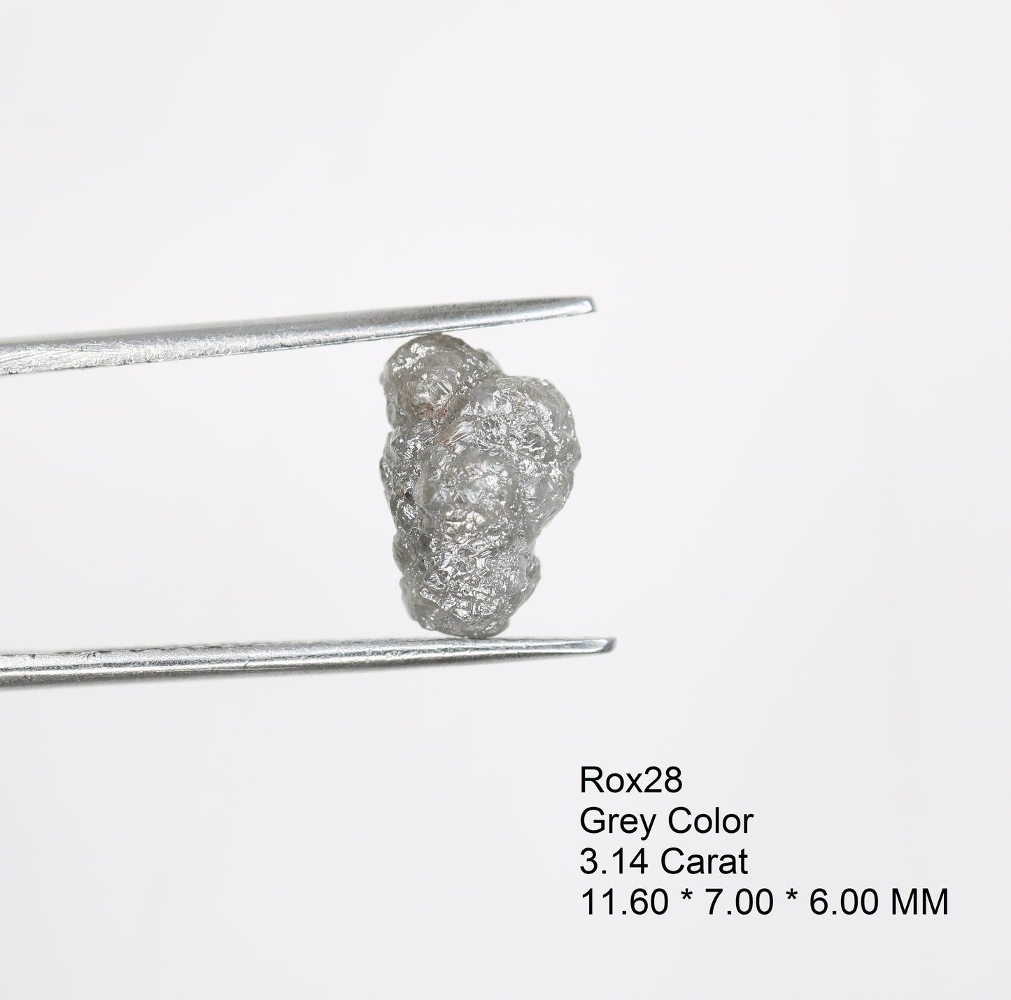 3.14 CT Natural Rough Grey Uncut Diamond | For Uncut Rough Diamond Ring | Raw Diamond For Jewelry | Unique Gift | Antique Raw Diamond Gift