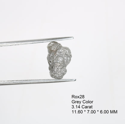 3.14 CT Natural Rough Grey Uncut Diamond | For Uncut Rough Diamond Ring | Raw Diamond For Jewelry | Unique Gift | Antique Raw Diamond Gift