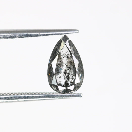 1.22 CT Pear Shape Salt and Pepper Rustic Diamond | Engagement Ring Gem | Wedding Jewelry | Gift for Girlfriend | Anniversary Diamonds