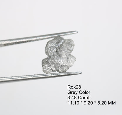 3.48 CT Natural Rough Gray Uncut Diamond | For Uncut Rough Diamond Ring | Raw Diamond For Jewelry | Unique Gift | Antique Raw Diamond Gift