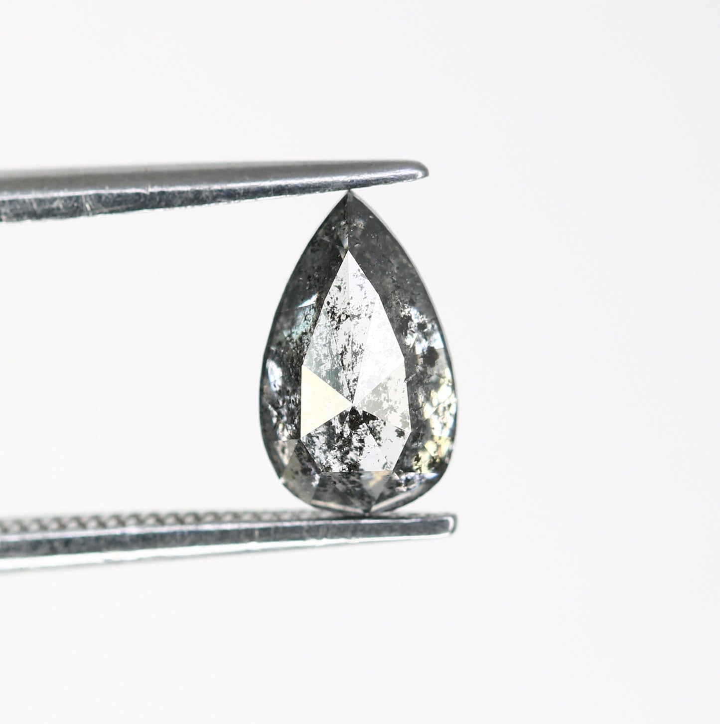 1.22 CT Pear Shape Salt and Pepper Rustic Diamond | Engagement Ring Gem | Wedding Jewelry | Gift for Girlfriend | Anniversary Diamonds