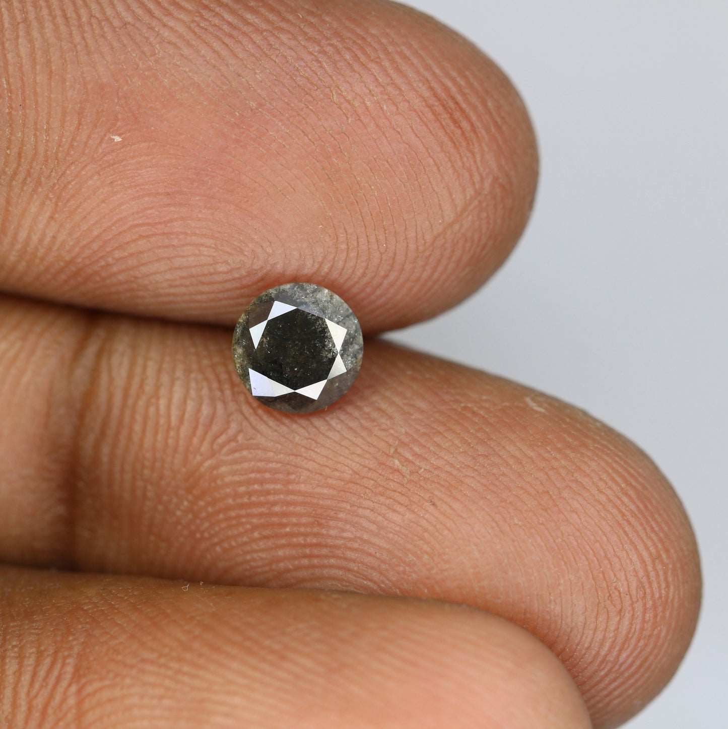 0.92 Carat Loose Round Brilliant Cut Salt and Pepper Galaxy Diamond Ring | Ideal for Custom Gold Engagement Rings or Unique Jewelry Designs