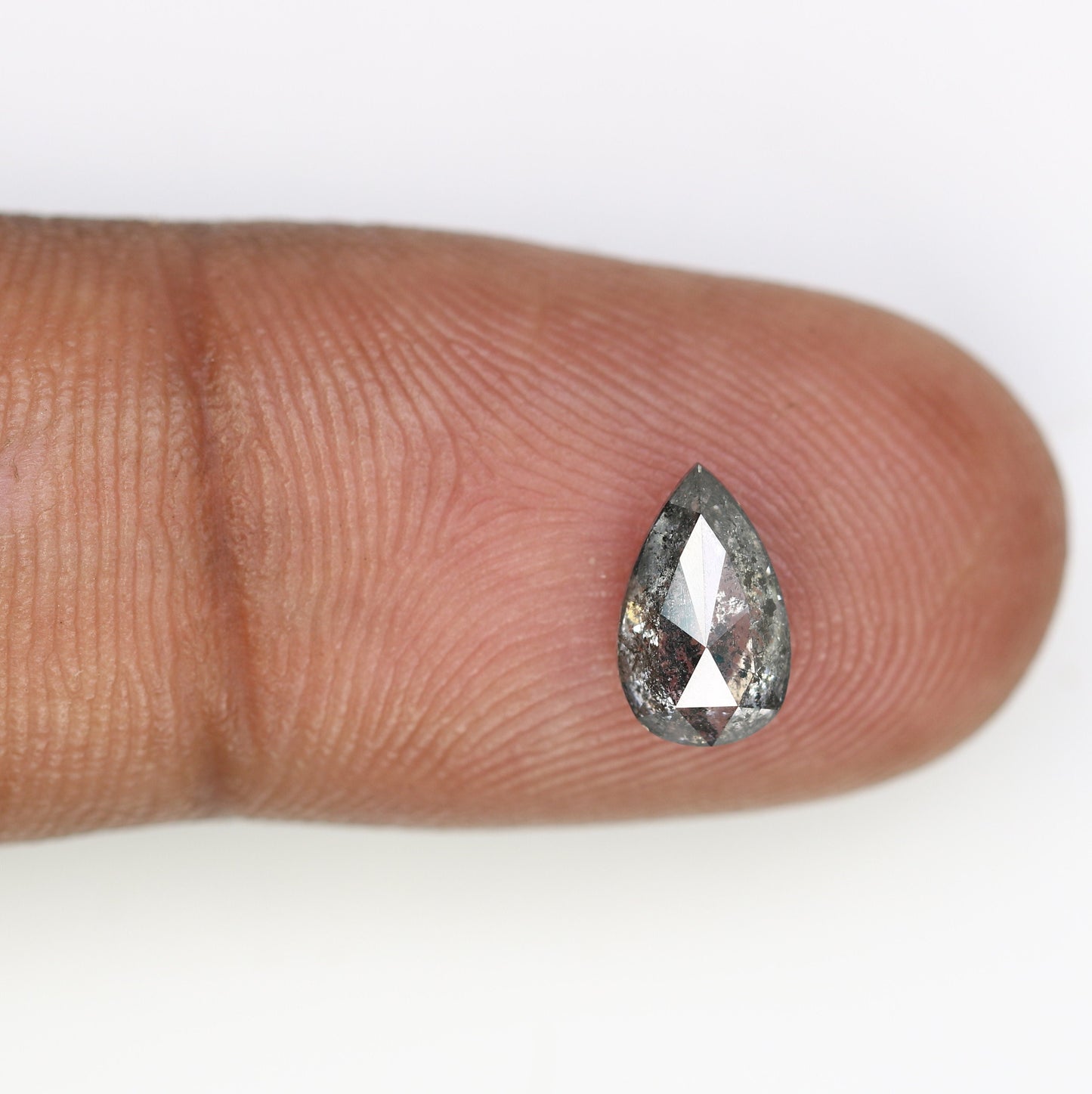 1.22 CT Pear Shape Salt and Pepper Rustic Diamond | Engagement Ring Gem | Wedding Jewelry | Gift for Girlfriend | Anniversary Diamonds