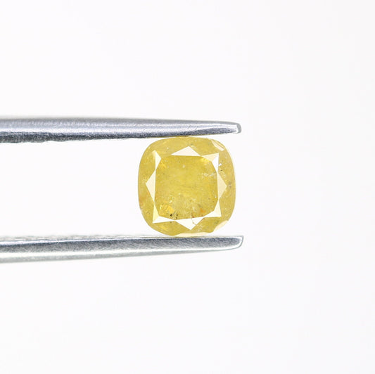 Loose Yellow Rustic Cushion Cut Galaxy Diamond - Perfect for Gold Rings & Unique Gemstone Jewelry Designs