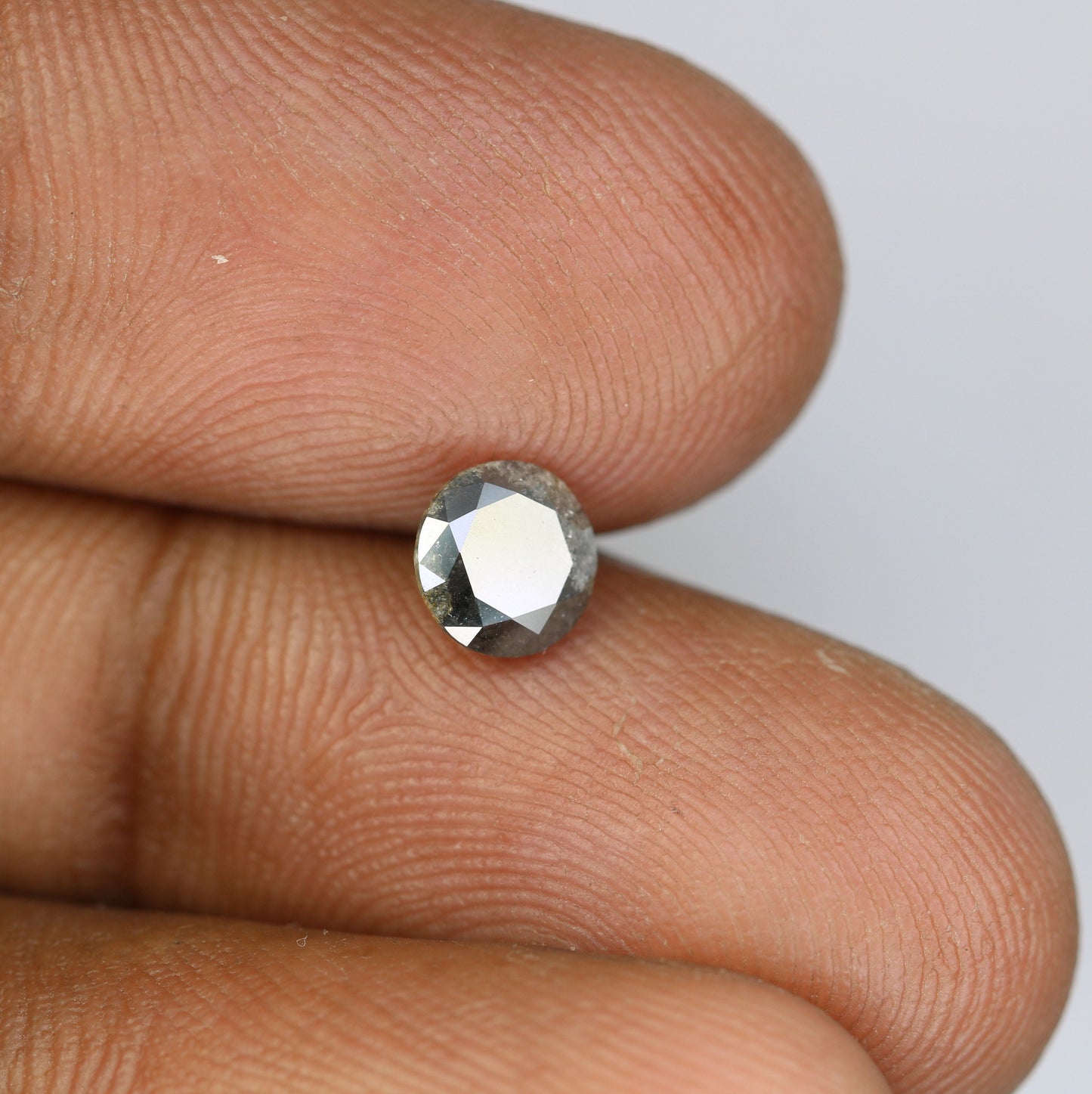 0.92 Carat Loose Round Brilliant Cut Salt and Pepper Galaxy Diamond Ring | Ideal for Custom Gold Engagement Rings or Unique Jewelry Designs