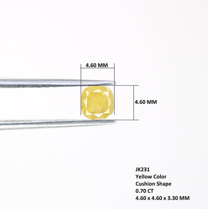 Loose Yellow Rustic Cushion Cut Galaxy Diamond - Perfect for Gold Rings & Unique Gemstone Jewelry Designs