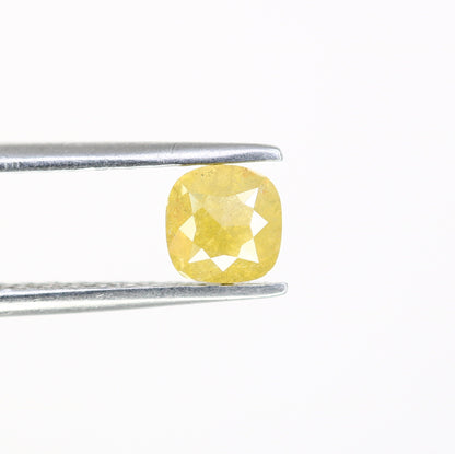 Loose Yellow Rustic Cushion Cut Galaxy Diamond - Perfect for Gold Rings & Unique Gemstone Jewelry Designs