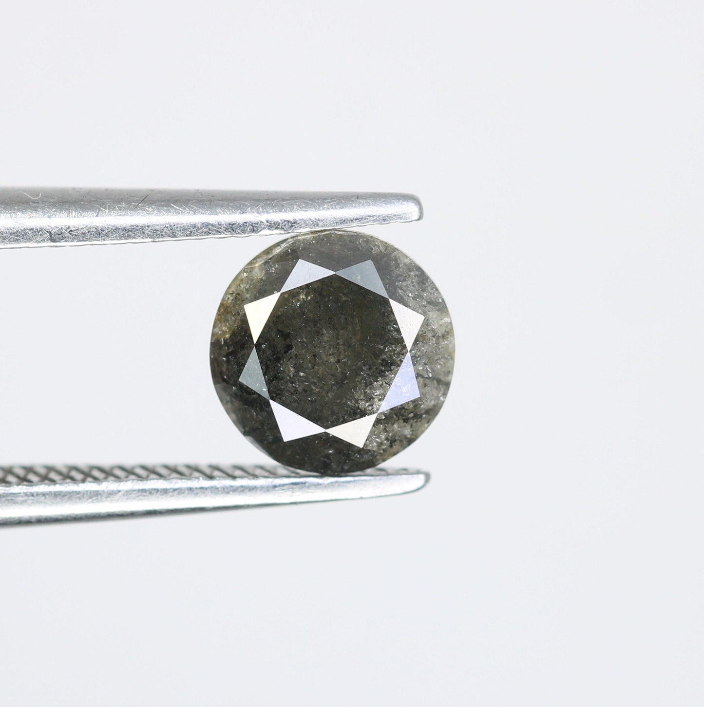0.92 Carat Loose Round Brilliant Cut Salt and Pepper Galaxy Diamond Ring | Ideal for Custom Gold Engagement Rings or Unique Jewelry Designs