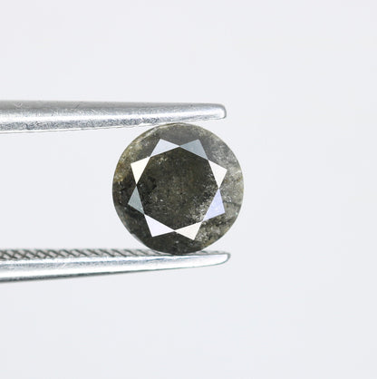 0.92 Carat Loose Round Brilliant Cut Salt and Pepper Galaxy Diamond Ring | Ideal for Custom Gold Engagement Rings or Unique Jewelry Designs