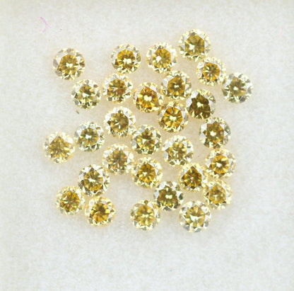 1 Carat Yellow Round Brilliant Loose Diamonds (1.3 - 2.1mm) for Eternity Rings | Perfect for Custom Gold Jewelry Designs