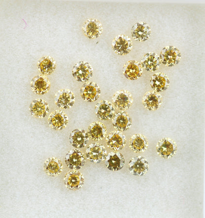 1 Carat Yellow Round Brilliant Loose Diamonds (1.3 - 2.1mm) for Eternity Rings | Perfect for Custom Gold Jewelry Designs