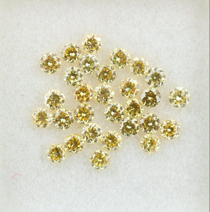 1 Carat Yellow Round Brilliant Loose Diamonds (1.3 - 2.1mm) for Eternity Rings | Perfect for Custom Gold Jewelry Designs