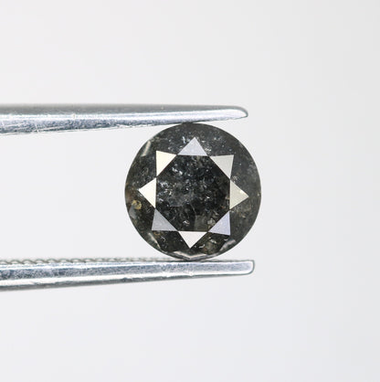 0.98 Carat 5.8 x 4.4mm Natural Loose Black Salt and Pepper Galaxy Diamond Ring | Ideal for Custom Gold Jewelry and Unique Designs