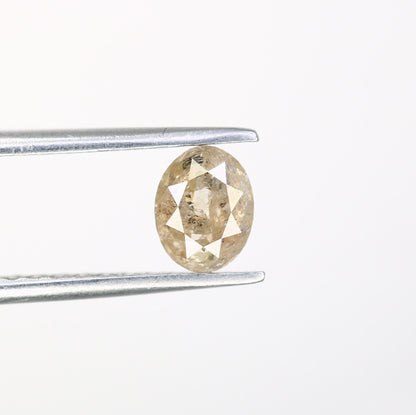 Rose Cut Salt and Pepper Oval Diamond - Engagement Ring Gemstone & Ideal for Custom Gold Ring Jewelry